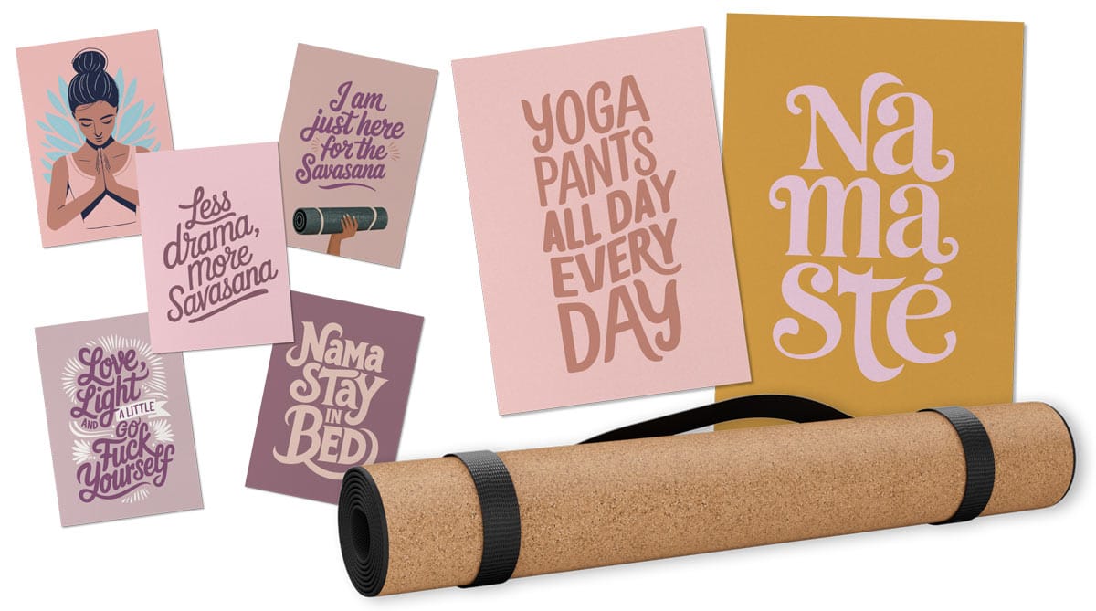 Yoga collectie posters en kaarten banner